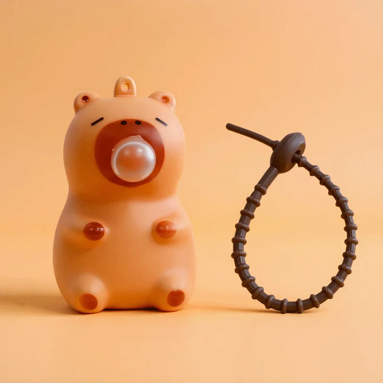 Capybara Doll Pinch Pendant Toys Squeeze Spit Bubble Decompression Toy Children's Schoolbag Doll Pendant Decoration party gift
