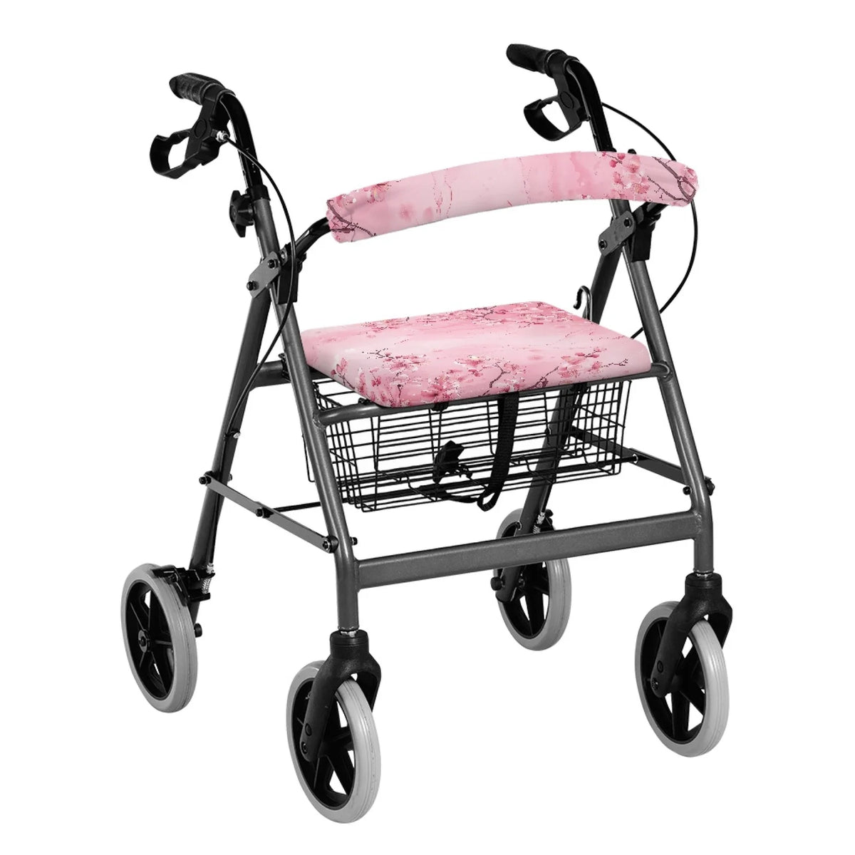 Coloranimal Adjustable Waterproof 2 Pcs Walker Seat Cover for Womens for Streets Cherry Blossom