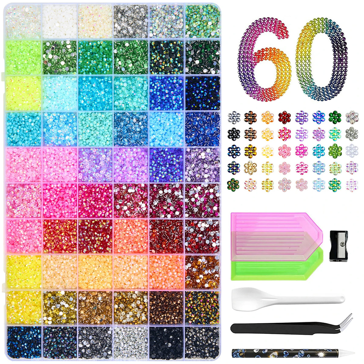 3mm Resin Rhinestone for Bedazzling Kit, Flatback Jelly Gems Rhinestone Kit with Tools for Nail Art Clothing Shoes Phone Case