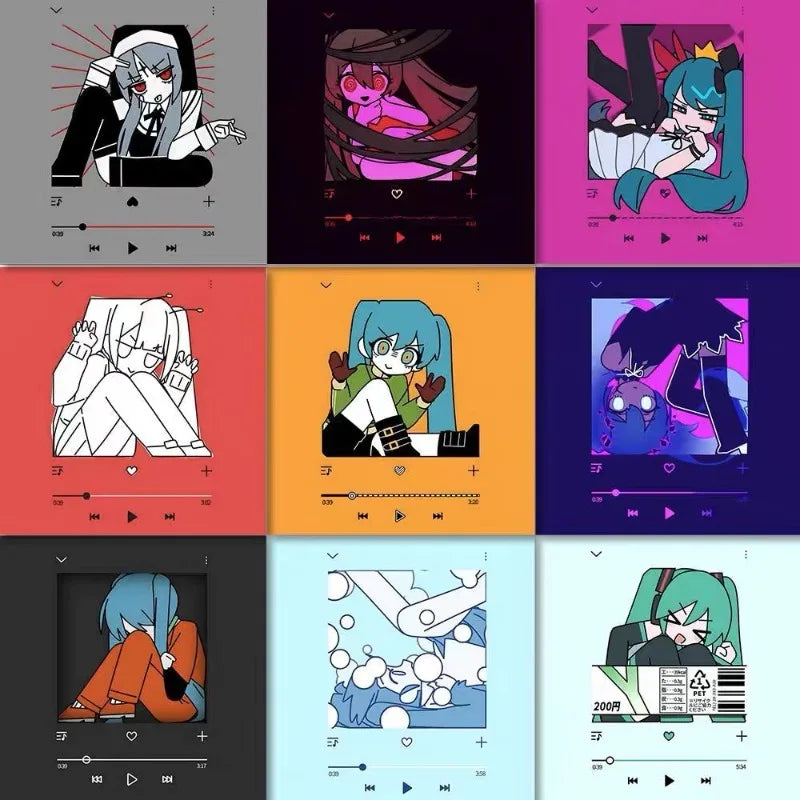Hatsune Miku MEIKO stickers cartoon and cute stylish personalized high-appearance student notebook decorations 52 pieces gift