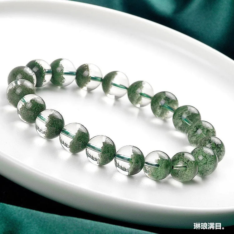 Green Phantom Crystal , Natural and Authentic, a Lucky Charm Bracelet, Perfect as a Gift for Your Girlfriend