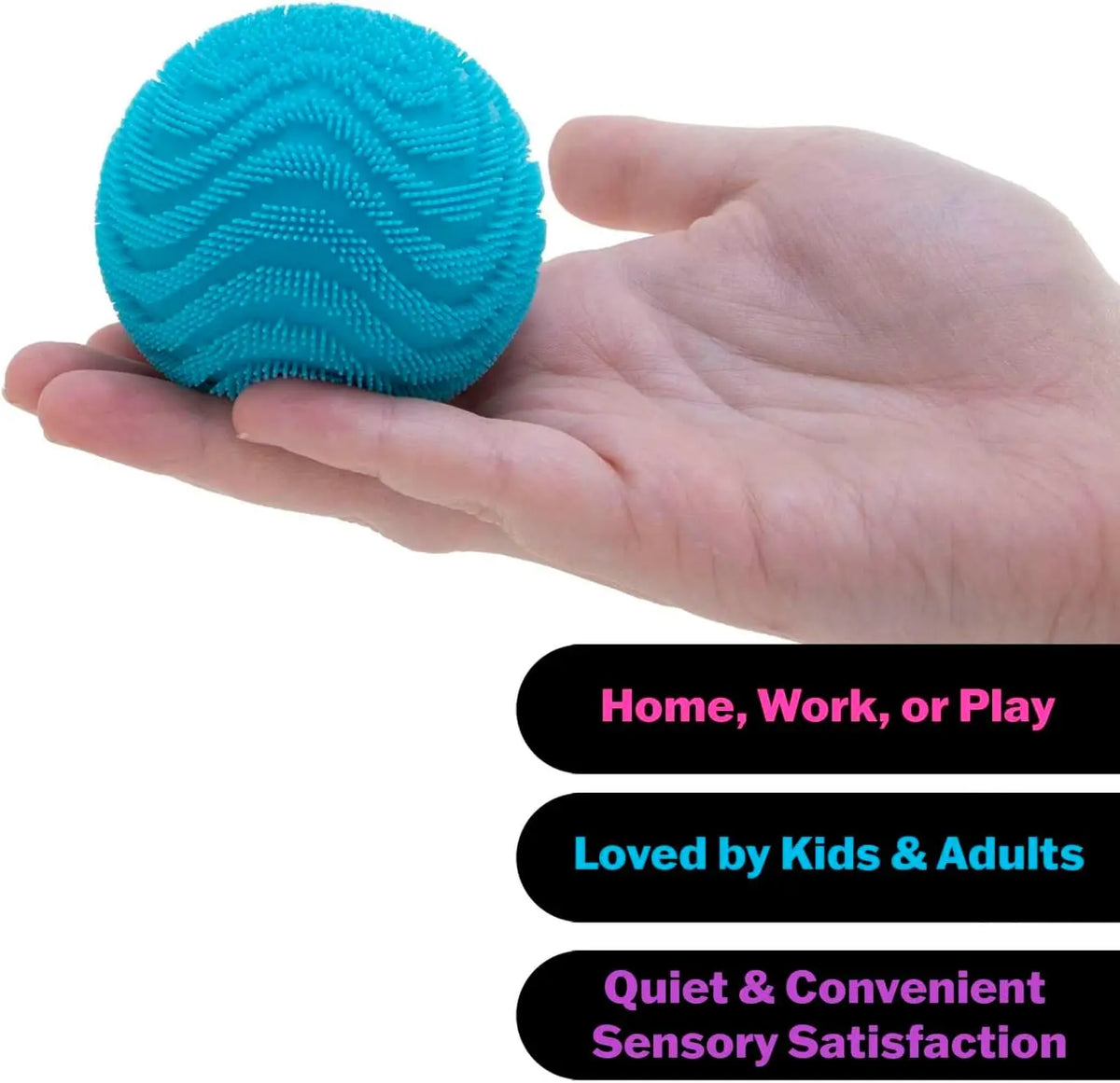 2026 New Model NeeDoh Fuzz Ball Wonder Waves Sensory Squeeze Toy Textured Stress Relief Fidget Ball for Adults Toy