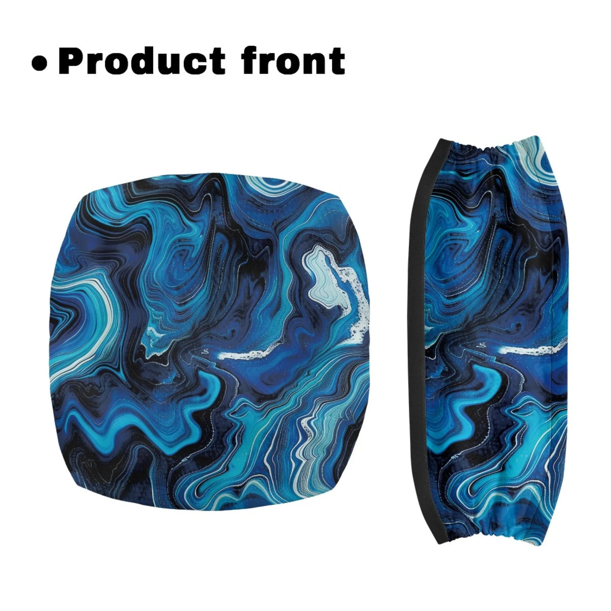 Coloranimal Blue Marbling 2 Pieces Set Walker Cover Abrasion-Resistant Walker Seat Cover for Elder