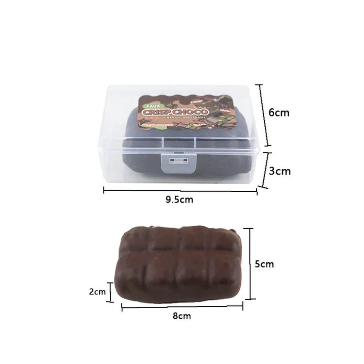 Chocolate Squishy Squeeze Toy Crispy Chocolate Wax Cracking Stress Ball Soft Realistic Food Squeeze Fidget Toy Relieve Stress