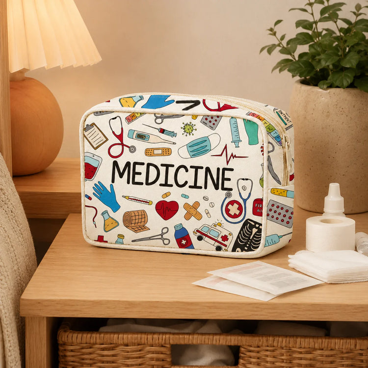 1PC Large Capacity Medicine Bag Travel Portable Medical Bag Home Medicine Storage Bag Set Portable Outdoor First Aid Kit