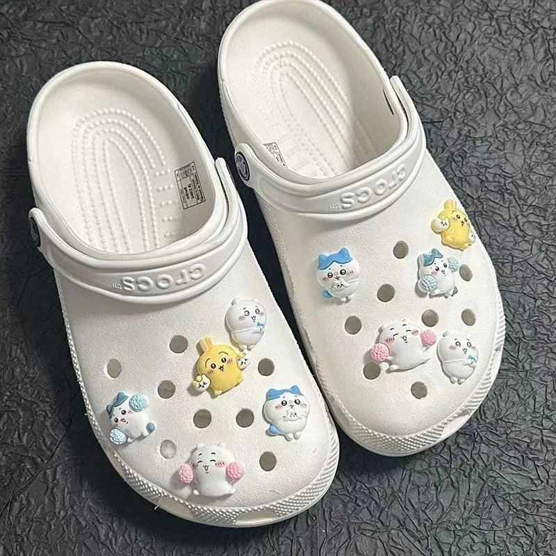 New Cartoon Cute jiyi Clogs Shoe Buckle Kawaii Hachiware Usagi Shoe Flower Shoe Buckle Decorative Accessories Friend Gift