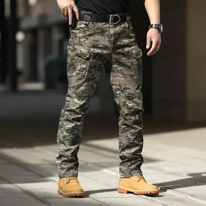 Mens Waterproof Cargo Pants Elastic Multiple Pocket Military Male Trousers Outdoor Joggers Pant Plus Size Tactical Pants Men