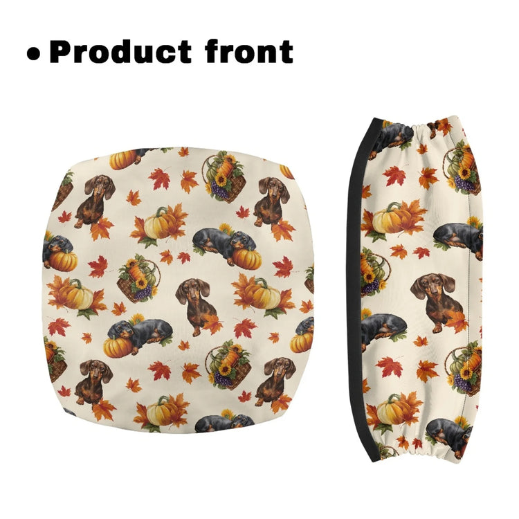 Coloranimal Autumn Dog 2 Pcs Walker Seat Covers Easy to Clean Rollator Walker Seat Back Cover for Men