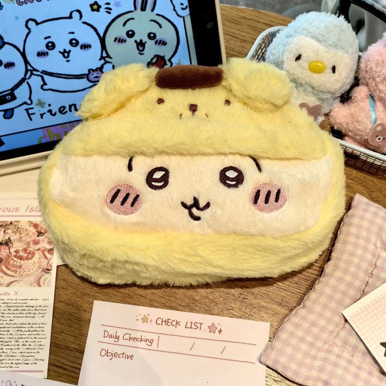 Anime Plush Pen Case Cartoon Usagi Hachiwareas Stationery Box Large Capacity Pen Case Student Stationery Birthday Girl Gifts