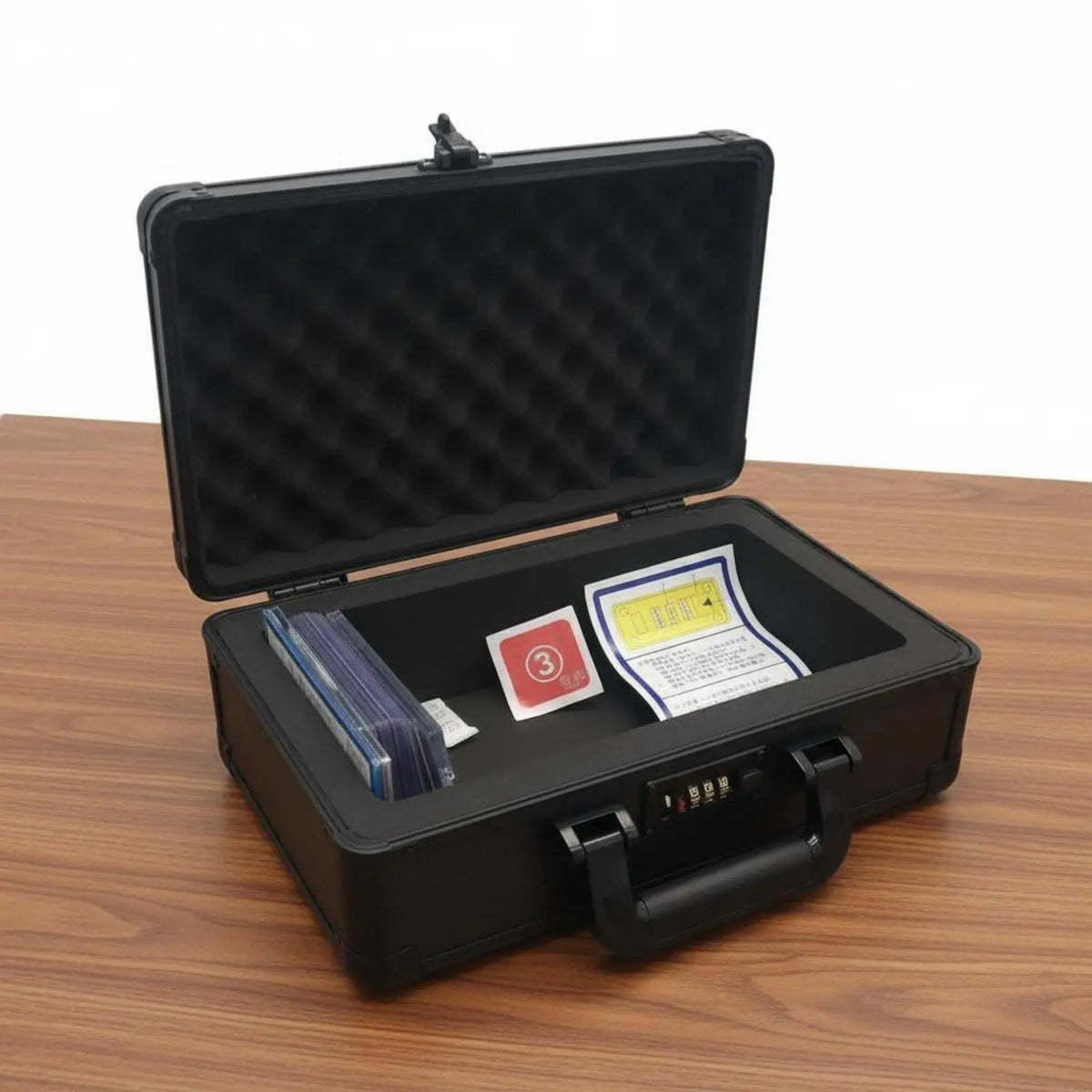 Lockable Card Container Portable Handle Slab Storage Container Aluminum Frame