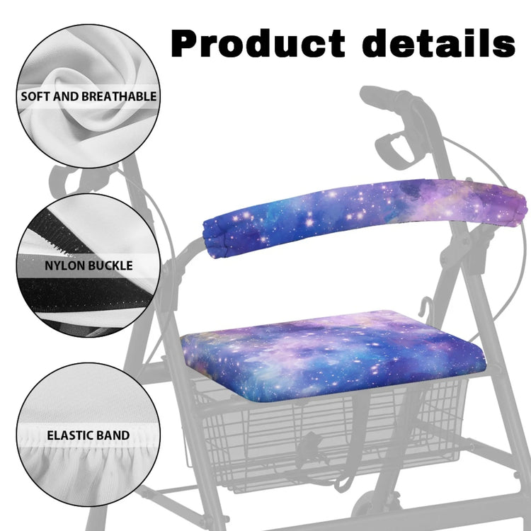Coloranimal Galactic 2 Pieces Walker Seat Cover Replacement Durable Walker Seat Cushion for Women Friends