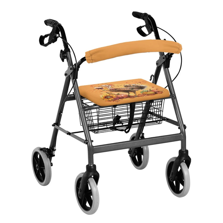 Coloranimal Maple Leaf 2PCS Walker Cover Polyester Fabric Rollator Walker Seat Cushion Cover for Women Friends