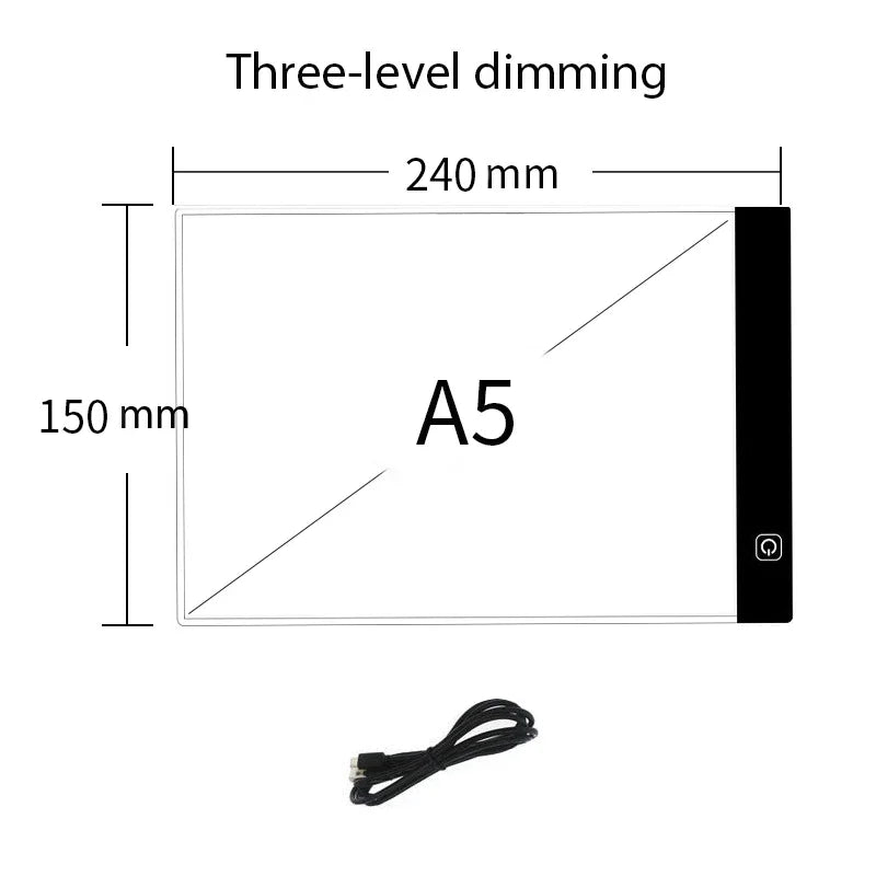 A5 LED Photocopying Table Drawing Board Children Light-Transmitting Copying Table Brightness Adjustable Night Light Notepad Toy