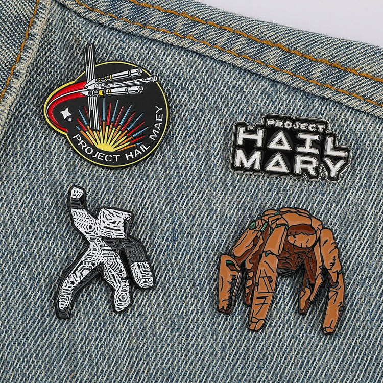 4pc Sci-Fi Enamel Pin Set Project Hail Mary Inspired Collectible Brooch Badges for Backpack Accessories Gifts