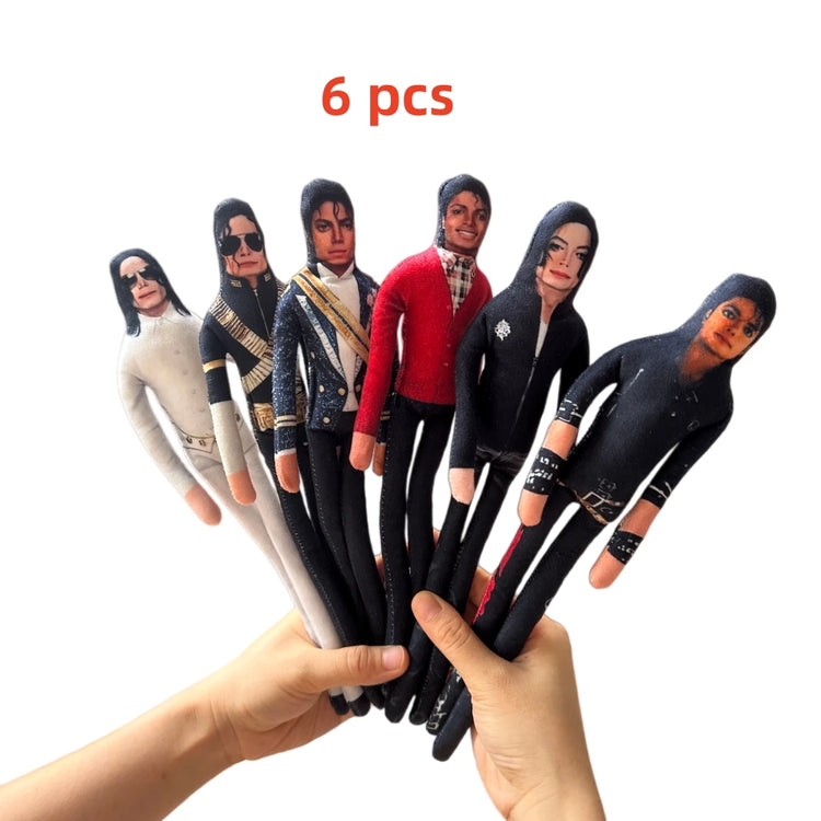 1-6pcs Style  Michael Jackson Cosplay Prop Doll Plush Stuffed Figure Dolls Room Decoration Abstract Joint Mobility Props Gift