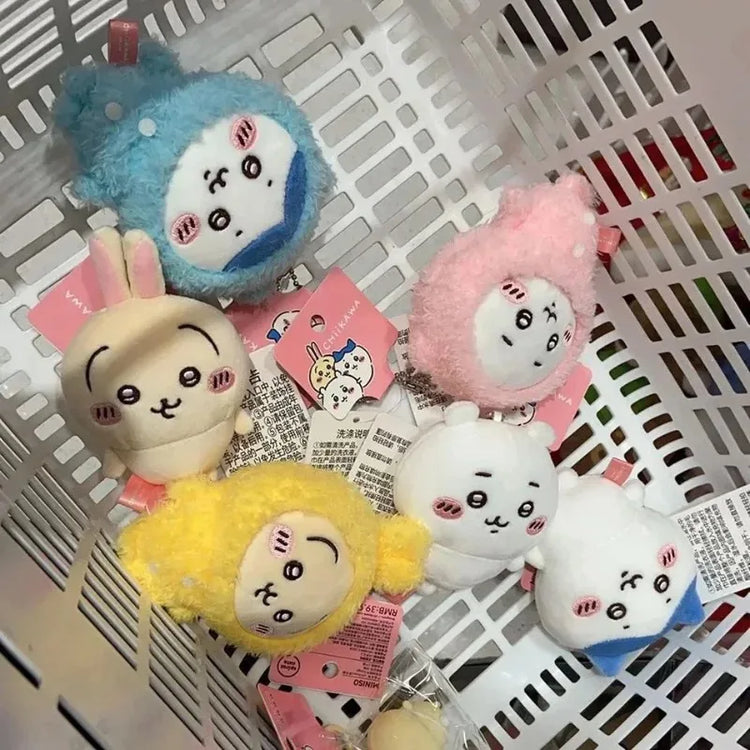 3PCS/SET Chiikawa Cartoon Usagi Hachiware Usachi Soft KAWAII Plush Doll Keychain Pendant Toy - Pajama Theme Gift in Stock