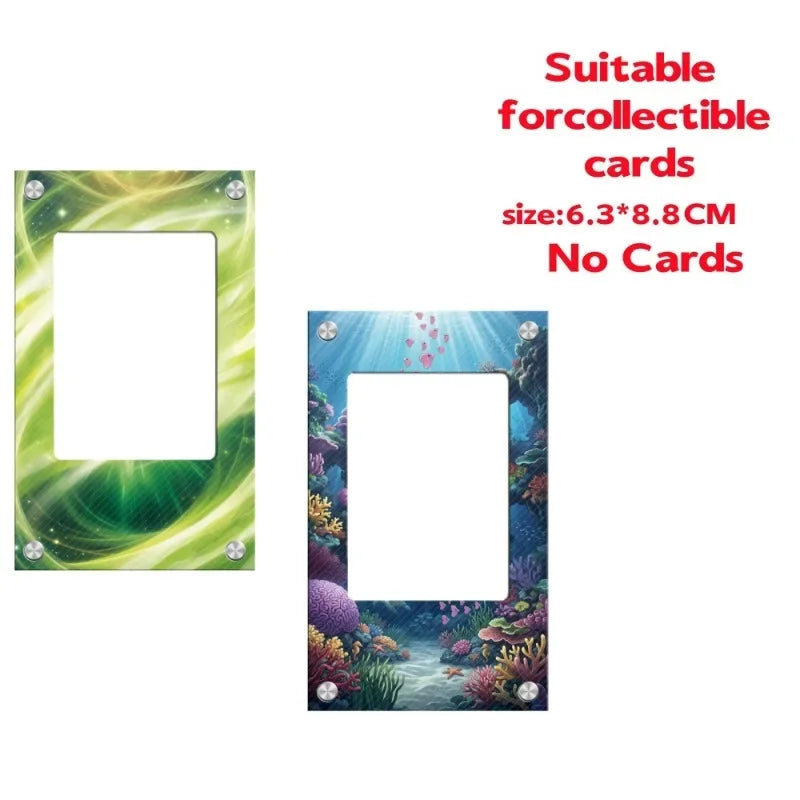 Exquisite Solid Acrylic Display Brick 63x88mm TCG PTCG Mountain Backdrop Showcase for Hobby Enthusiasts No Card