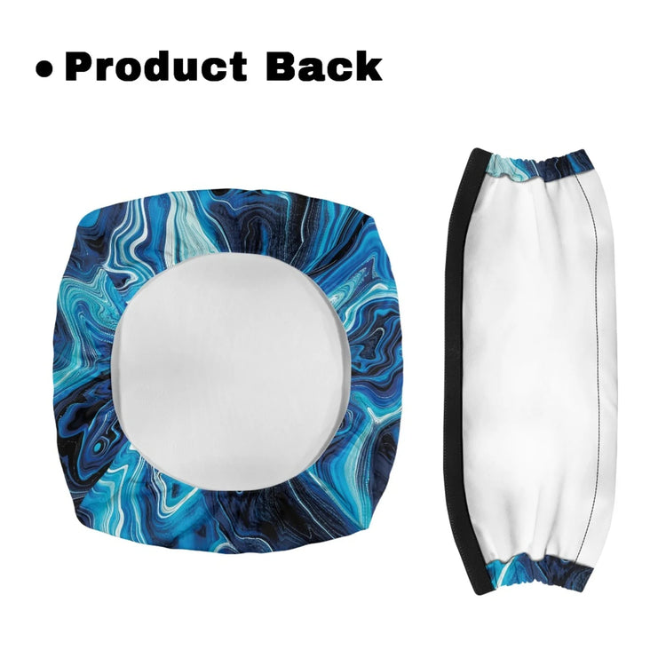 Coloranimal Blue Marbling 2 Pieces Set Walker Cover Abrasion-Resistant Walker Seat Cover for Elder
