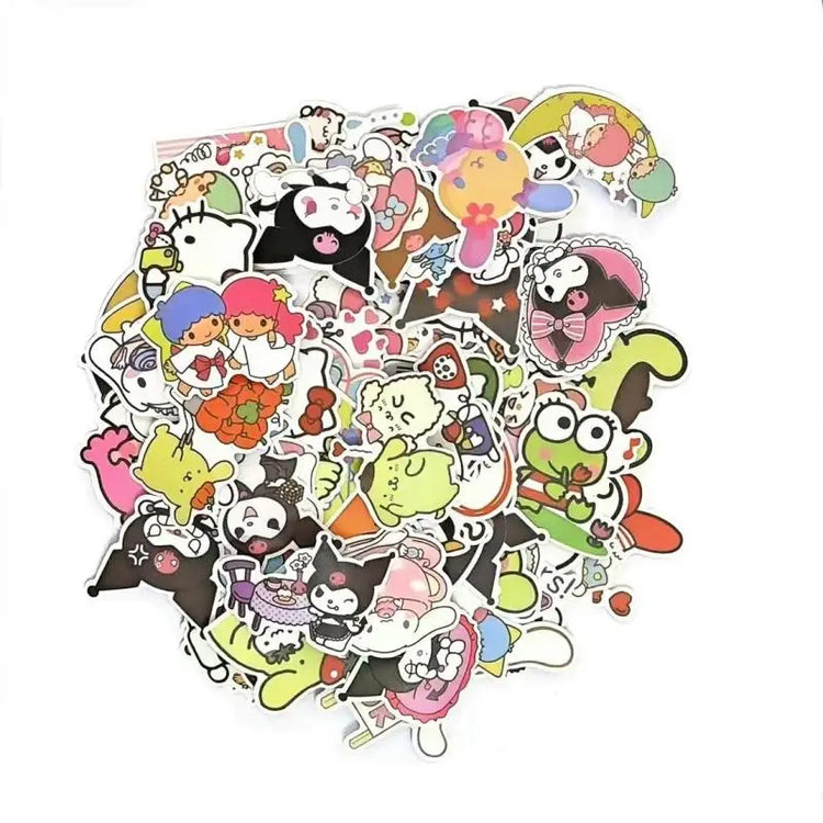 50pcs Mixed Cute Kulomi Yugui Dog Meileti Cartoon Stickers Hand Account Notebook Decorative Stickers Prize Gifts