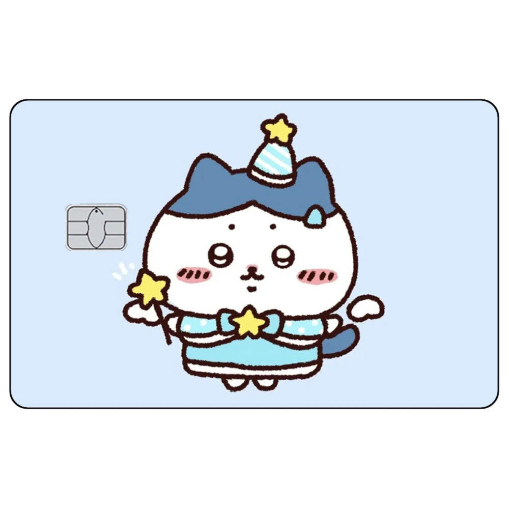 Kawaii Chiikawas Credit Card Skin Sticker Cute Cartoon Stickers for VISA JCB Mastercard and Other IC Bank Card Decorations