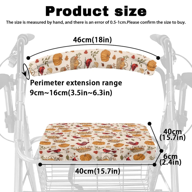 Coloranimal Cardinal Pumpkin 2PCS Rollator Seat Cover for Parents Walker Seat Cover 2026 New