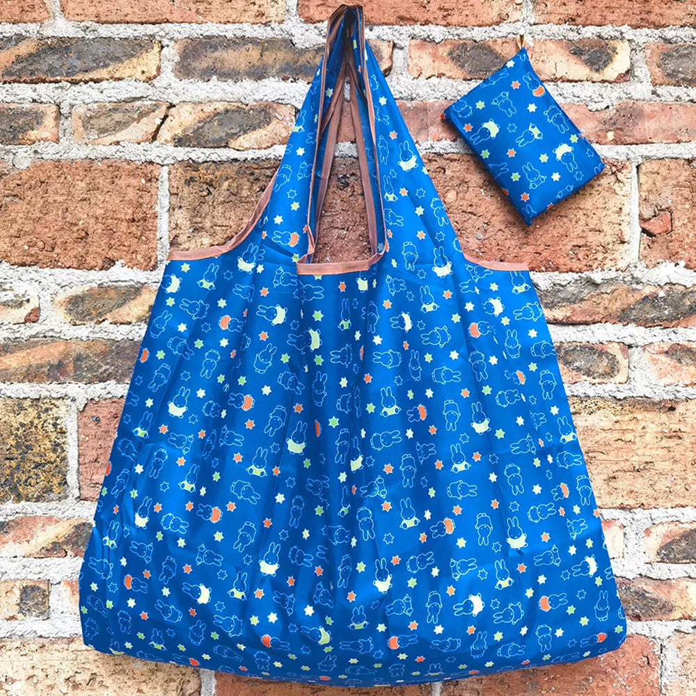 Miffy Rabbit Eco-friendly Folding Shopping Bag Extra Large Capacity Waterproof Nylon Durable Tote Bag Travel Grocery Storage Bag