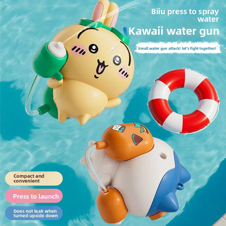 jiyi Water Gun Toy Keychain Cute Usagi Hachiware Summer Themed Pendant Kawaii Collectible Accessory for Fans Teens