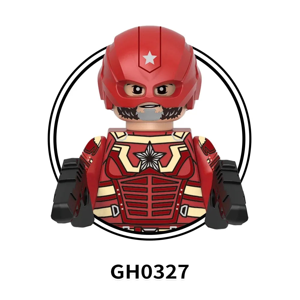 Blind Box Mini Building Blocks G0189 Figures Big Goblin Spiderman Iron Man Venom Captain Hawk Deadpool Armor Christmas Gifts Toy
