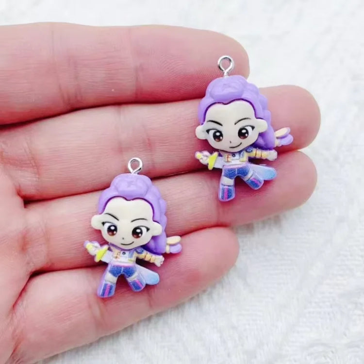 10pcs resin cartoon character jewelry earrings necklaces bracelets pendants DIY accessories