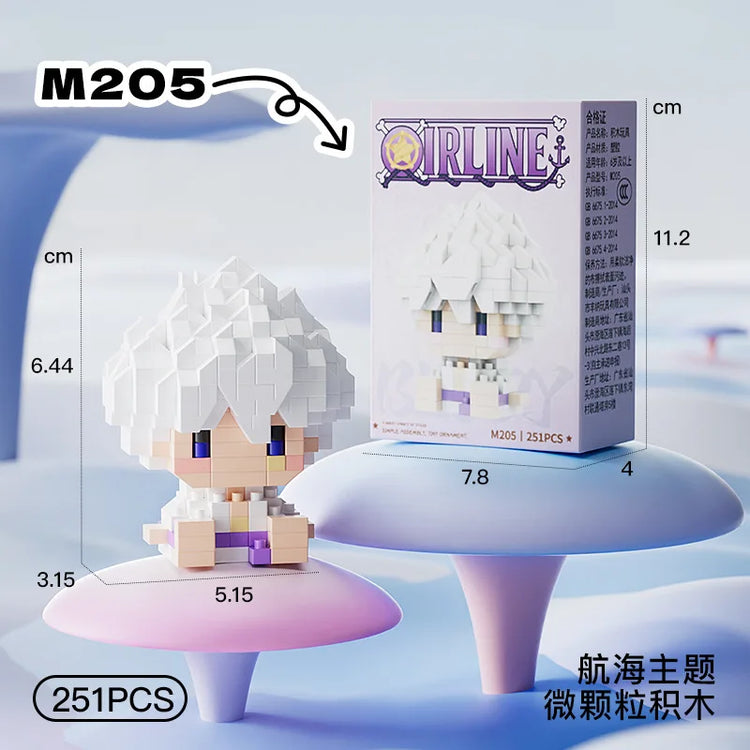 ONE PIECE Sun God Nika Luffy Micro Building Block Chopper Ace Buggy 3D Anime Model Assembly Mini Bricks Figure Toys For Gift