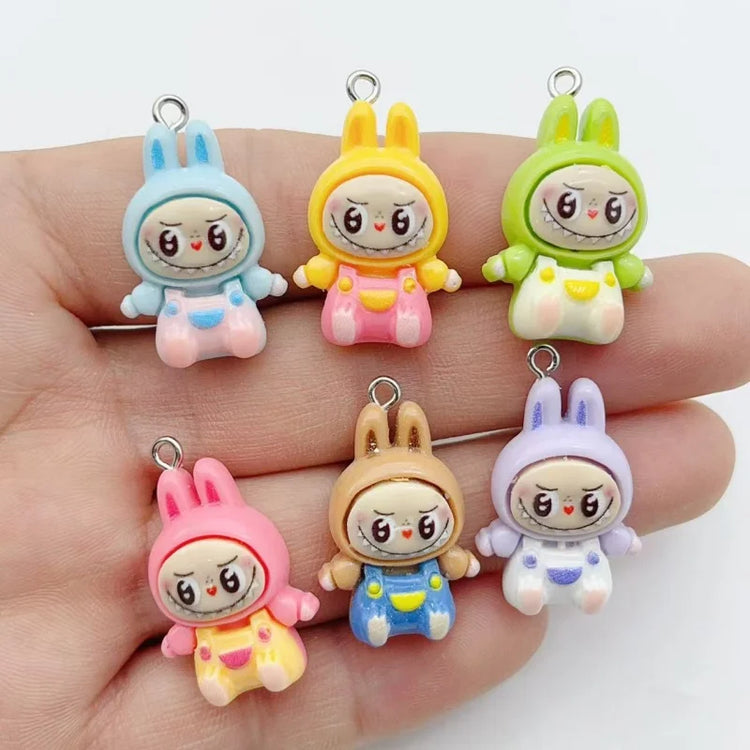 10Pcs Kawaii Rabbit Strawberry House Resin Charms Lovely Cartoon Animals Pendants for Earrings Keychains DIY Jewelry Make