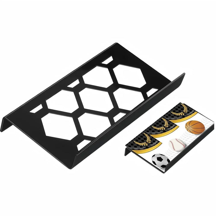 Modular acrylic display unit for trading cards featuring interchangeable grid hollow honeycomb solid spherical semicircular clou