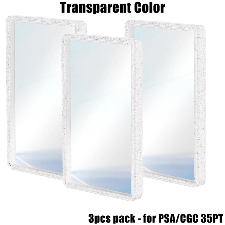 Stackable Slab Case for PSA CGC 35PT Graded Card, TPU Slab Bumper Protector with Back Panel ,Multicolor Gillter, For PTCG