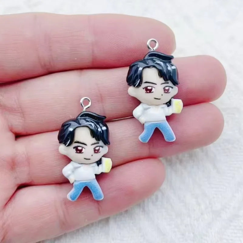 10pcs resin cartoon character jewelry earrings necklaces bracelets pendants DIY accessories