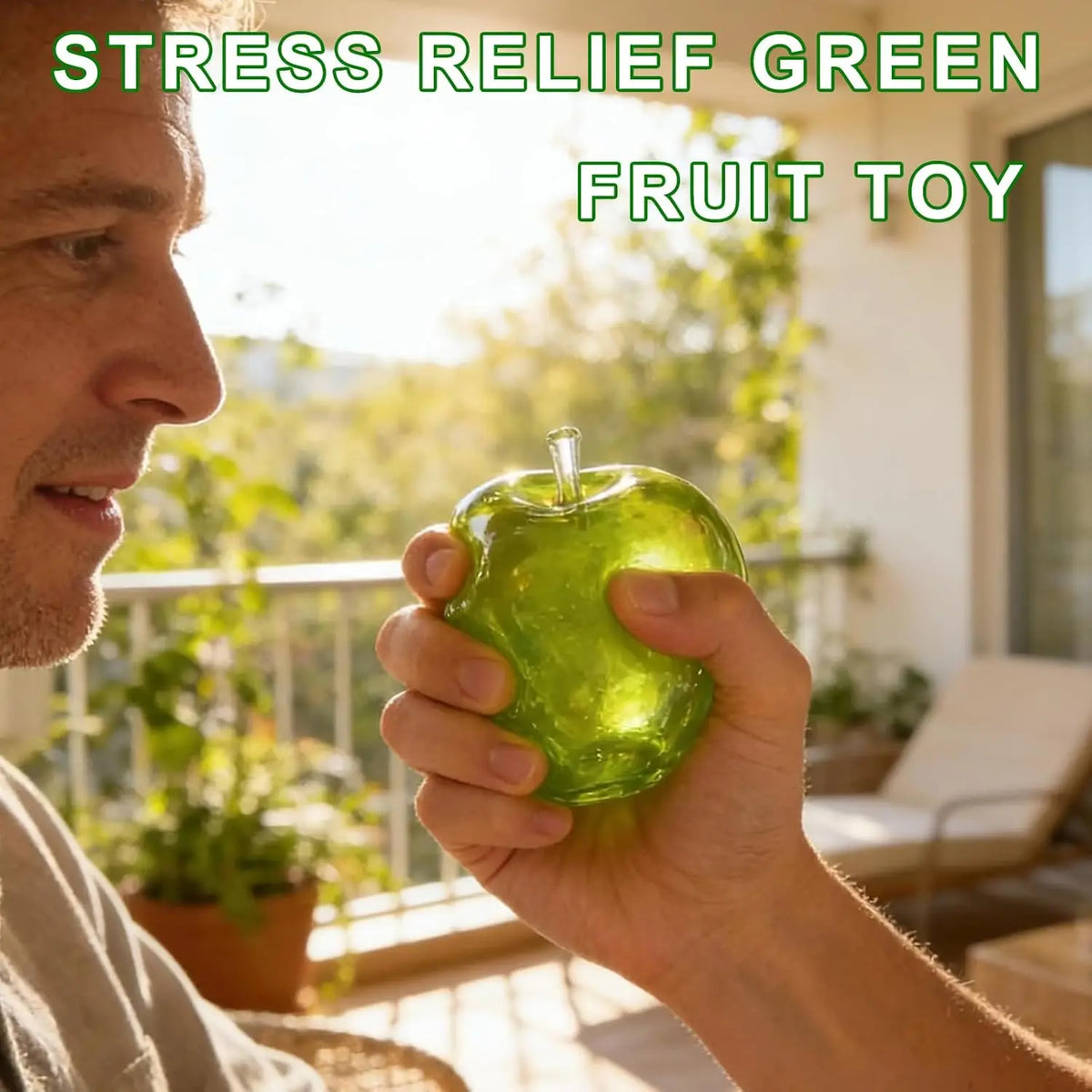 Translucent Green Apple Squishy Toy Slow Rising Stress Relief Sensory Fidget Ball for Adult Kids Anxiety Gift