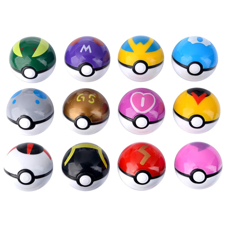 12 Pcs/Set Pokemon Pikachu Pokeball Action Figure Game Poke Ball Model Anime Figure Dolls Birthday Gift Toys