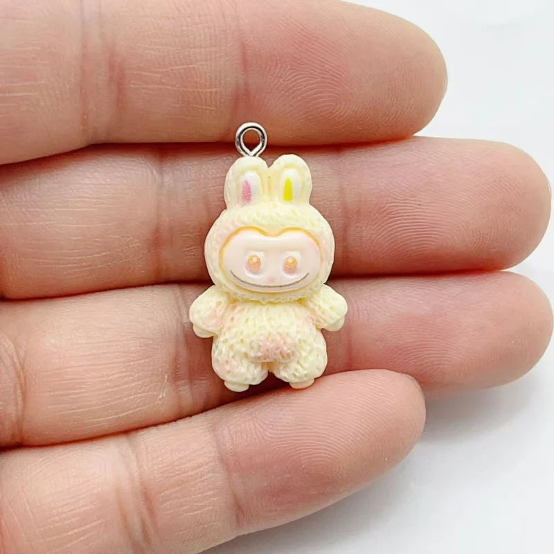 10pcs Cartoon Resin Animal Charm Pendant Earrings Keychain Bracelet DIY Jewelry Making