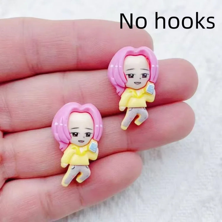 10pcs resin cartoon character jewelry earrings necklaces bracelets pendants DIY accessories