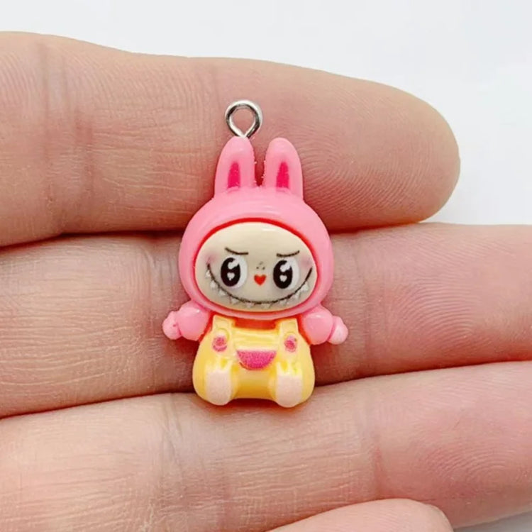 10Pcs Kawaii Rabbit Strawberry House Resin Charms Lovely Cartoon Animals Pendants for Earrings Keychains DIY Jewelry Make