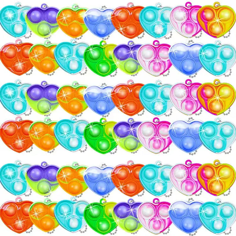 Mini Pop Keychain Fidget Toys Push Pop Bulk Keychain Party Favors For Kids Pop Bubble Toys Pack Boys Girls Adults