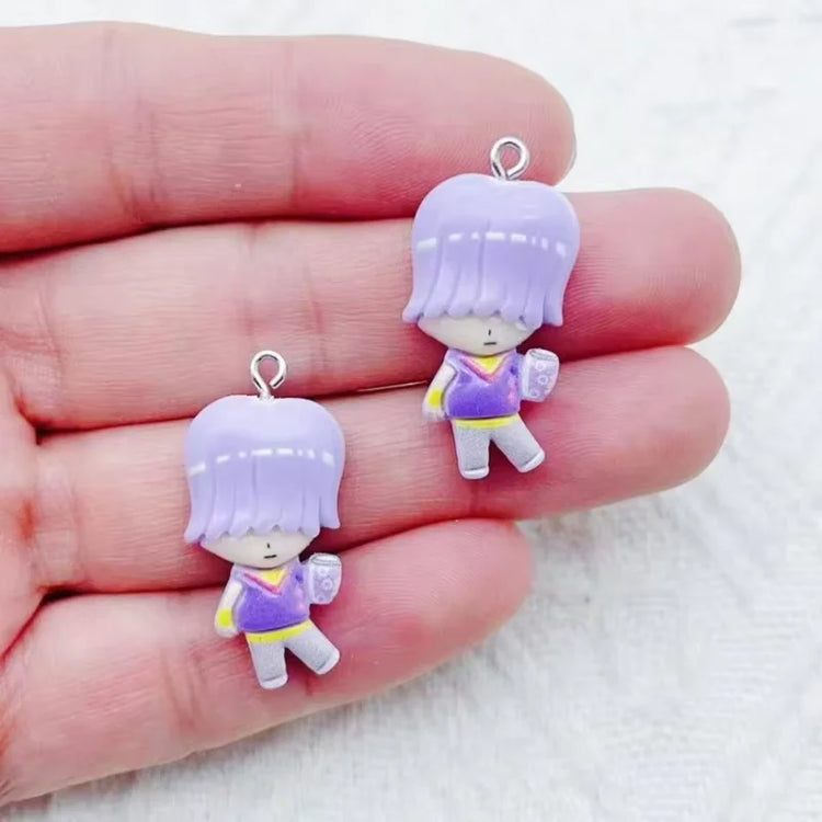 10pcs resin cartoon character jewelry earrings necklaces bracelets pendants DIY accessories