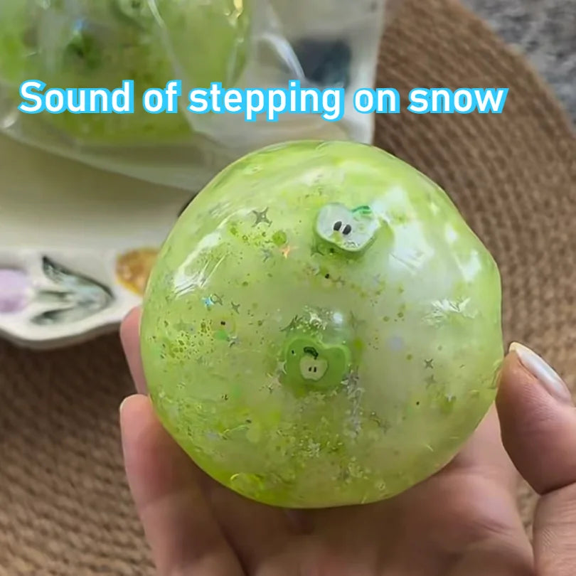 Crispy Squishy Ball Cracking Wax Crunchy Stress Ball ASMR Sound of Stepping on Snow Anti Stress Relief Fidget Toys for Adults