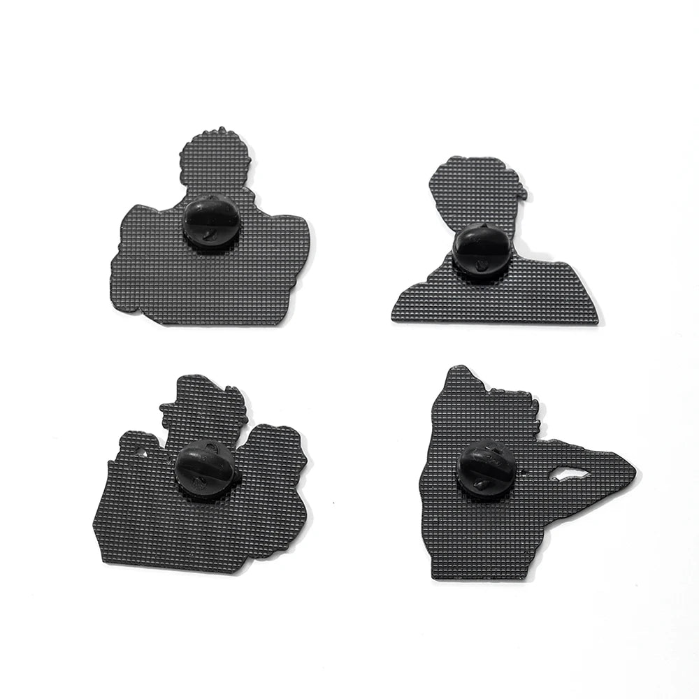 4pcs Japanese Manga Enamel Pin Set Cool Kira Dio Jotaro Lapel Badges for Backpack Clothing Accessories Fashionable Jewelry Gift