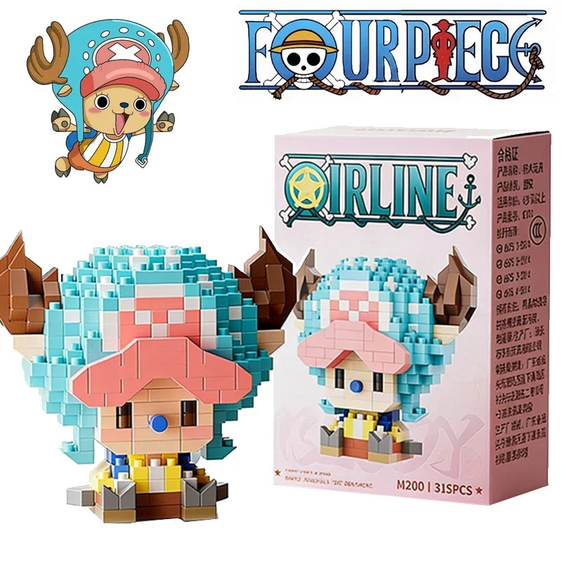 ONE PIECE Sun God Nika Luffy Micro Building Block Chopper Ace Buggy 3D Anime Model Assembly Mini Bricks Figure Toys For Gift