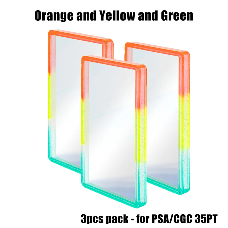 Stackable Slab Case for PSA CGC 35PT Graded Card, TPU Slab Bumper Protector with Back Panel ,Multicolor Gillter, For PTCG