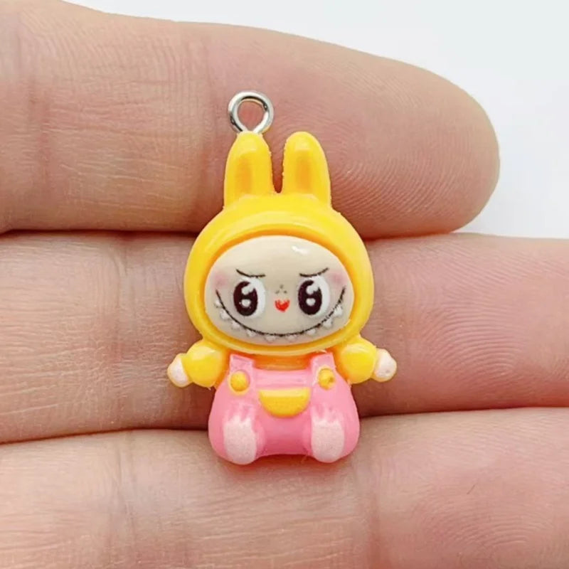 10Pcs Kawaii Rabbit Strawberry House Resin Charms Lovely Cartoon Animals Pendants for Earrings Keychains DIY Jewelry Make