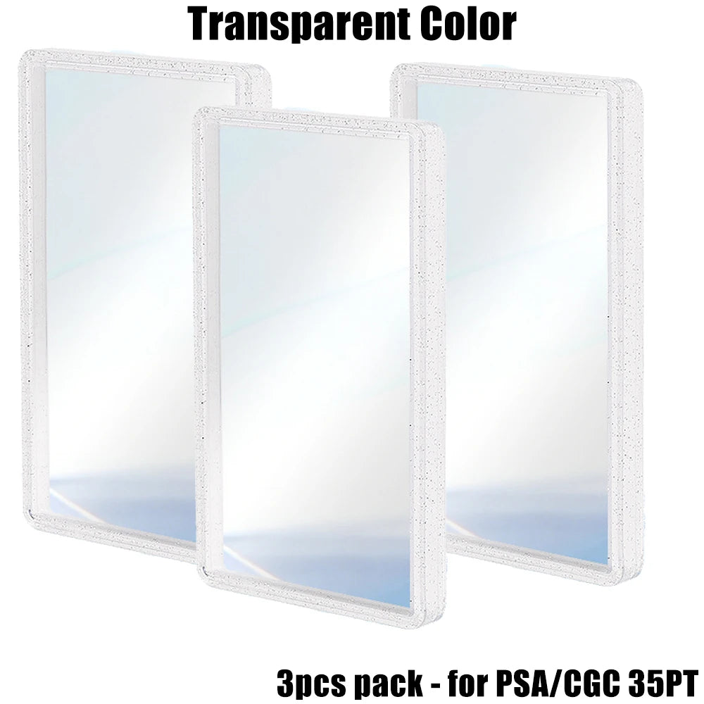 Stackable Slab Case for PSA CGC 35PT Graded Card, TPU Slab Bumper Protector with Back Panel ,Multicolor Gillter, For PTCG