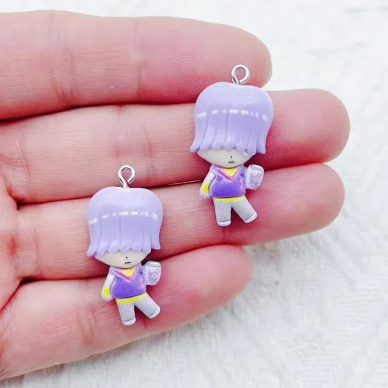 10pcs resin cartoon character jewelry earrings necklaces bracelets pendants DIY accessories