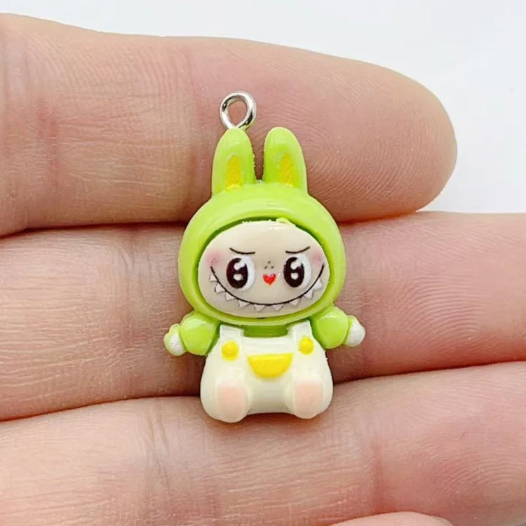 10Pcs Kawaii Rabbit Strawberry House Resin Charms Lovely Cartoon Animals Pendants for Earrings Keychains DIY Jewelry Make