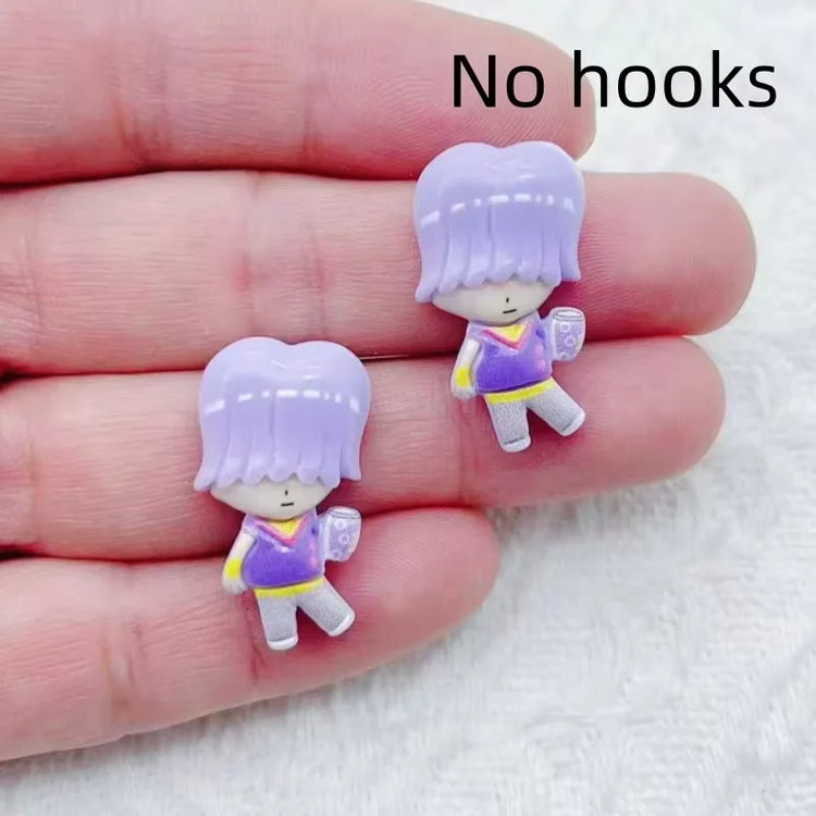 10pcs resin cartoon character jewelry earrings necklaces bracelets pendants DIY accessories